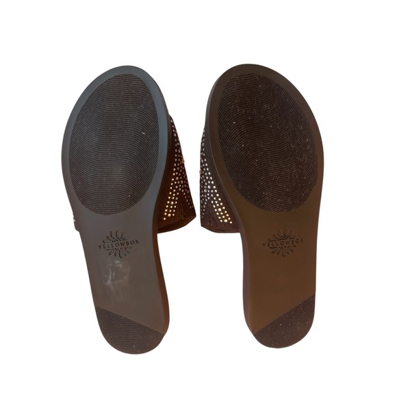 Yellow Box Louie Rhinestone Embellished Black Slides Size 6 - Picture 6 of 8